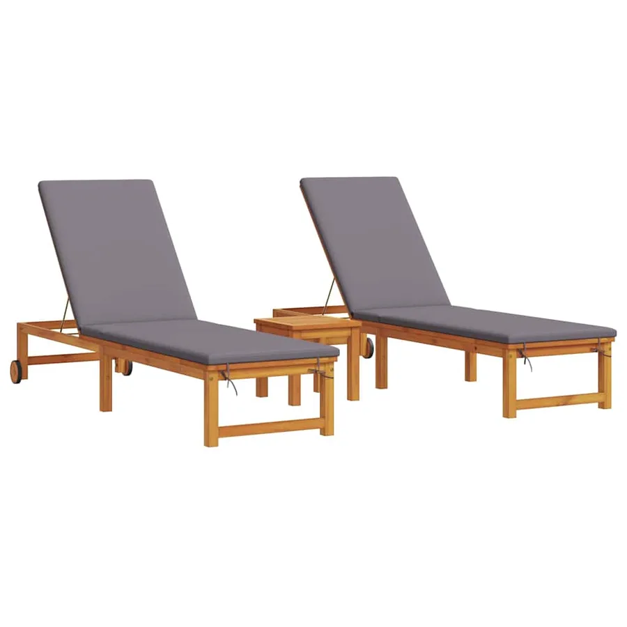 Transat 3 pcs Marron Bois d'Acacia Massif - 2