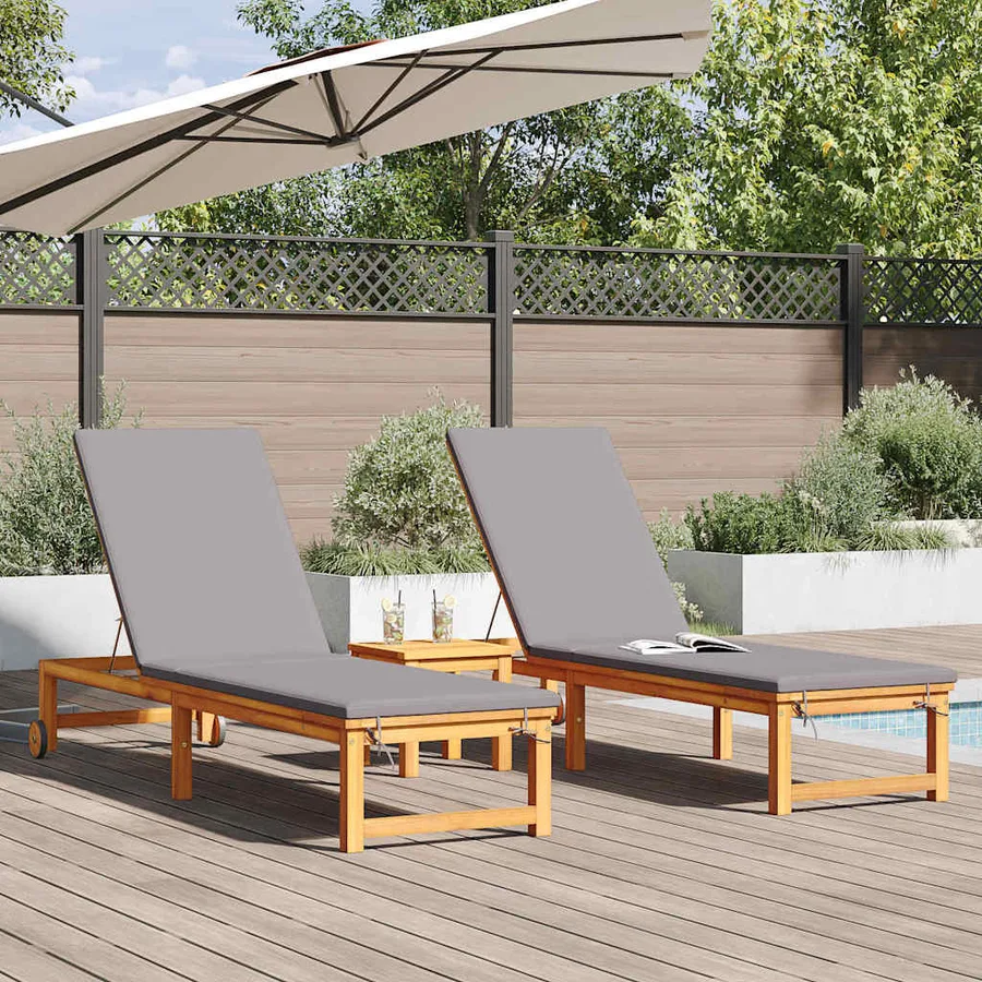 Transat 3 pcs Marron Bois d'Acacia Massif - 3