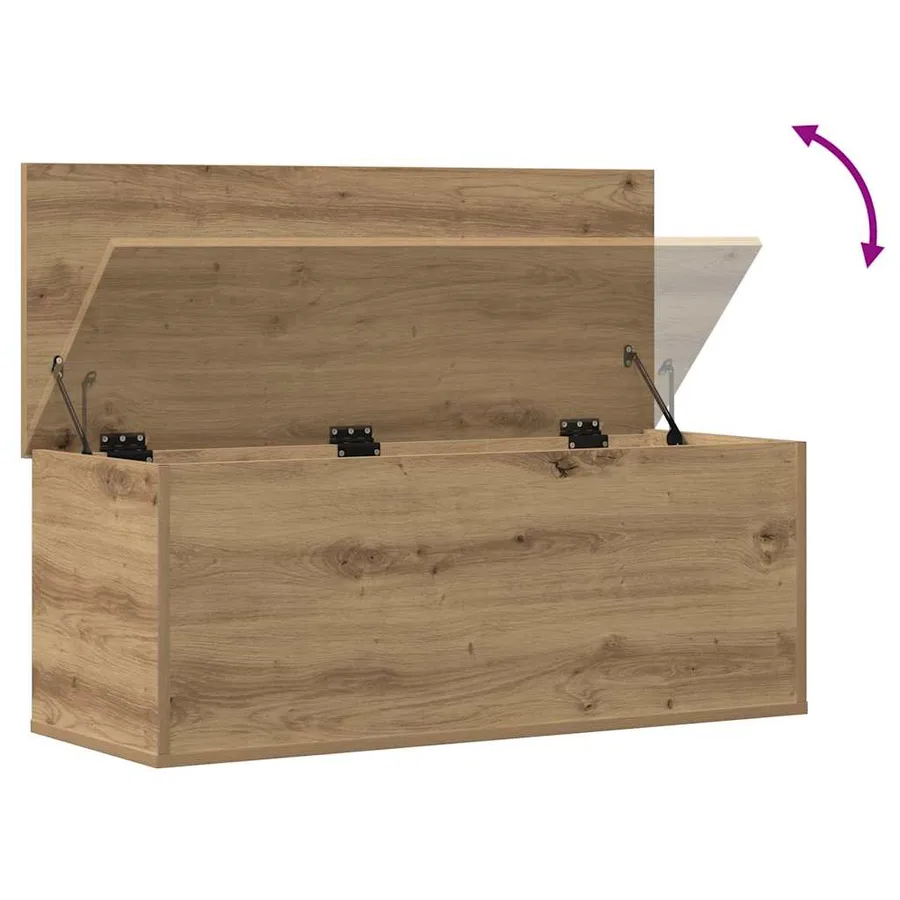 Boîte de Rangement Chêne artisanal 90 x 35 x 35 cm - 9