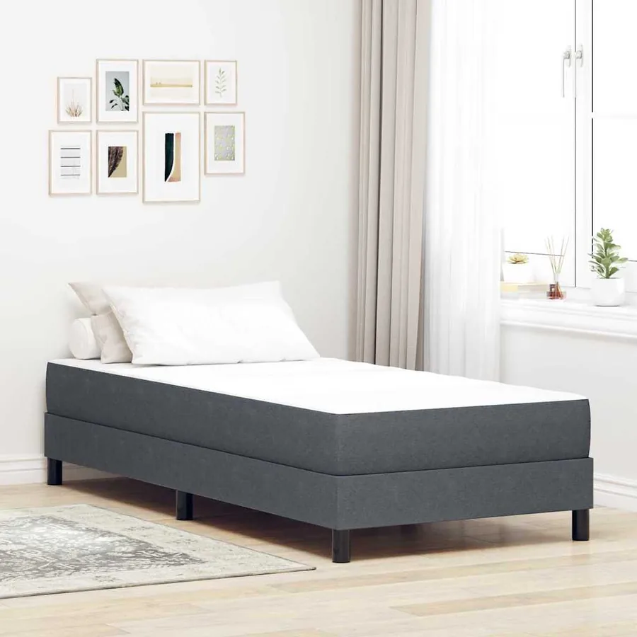 Matelas de Lit avec matelas Gris 90 x 200 cm tissu