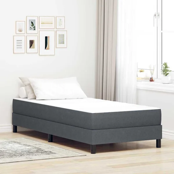 Matelas de Lit avec matelas Gris 90 x 200 cm tissu