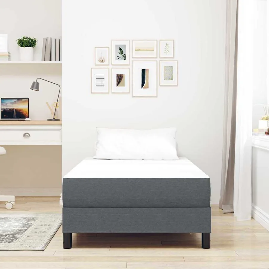 Matelas de Lit avec matelas Gris 90 x 200 cm tissu - 3