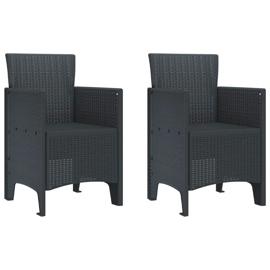 Chaise de jardin 2 pcs Anthracite 53 x 49 x 85 cm Polypropylène