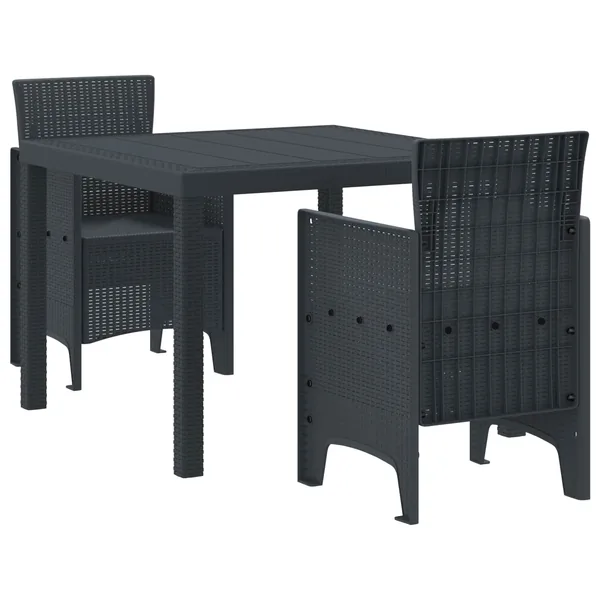 Ensemble de salle à manger pour jardin 3 pcs Anthracite
