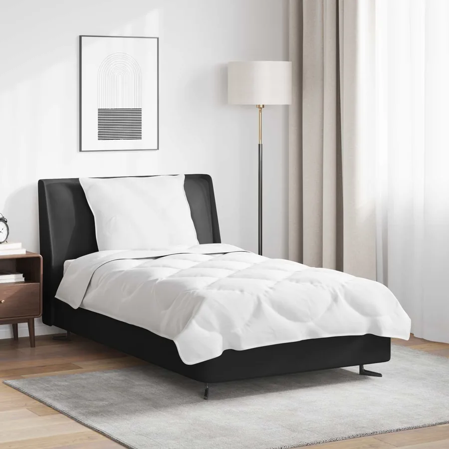 Ensemble de Duvet avec oreiller 2 pcs Blanc Microfibre