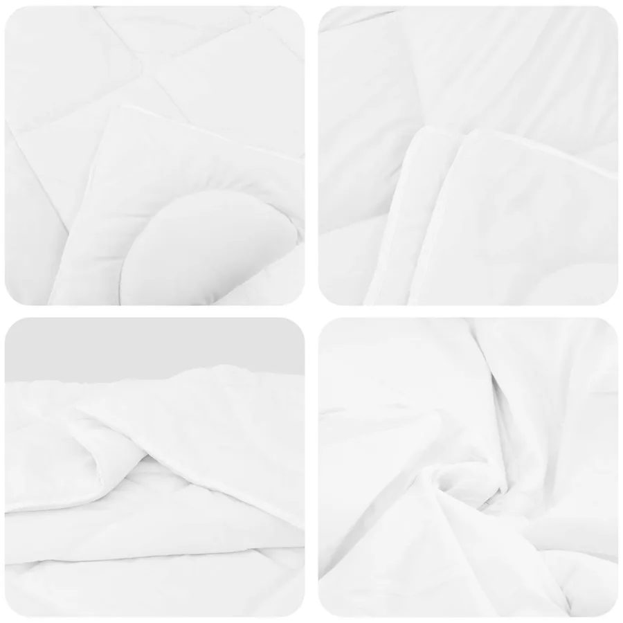 Ensemble de Duvet avec oreiller 2 pcs Blanc Microfibre - 6