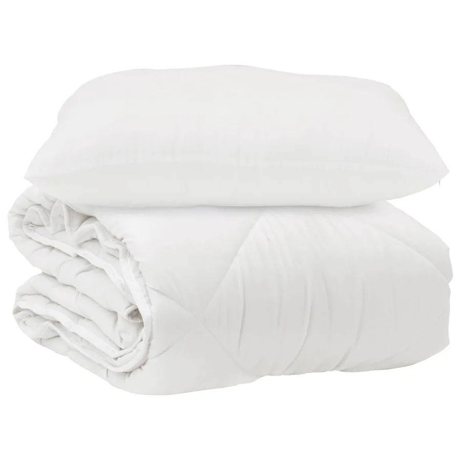 Couette avec oreiller 2 pcs Blanc Microfibre - 2