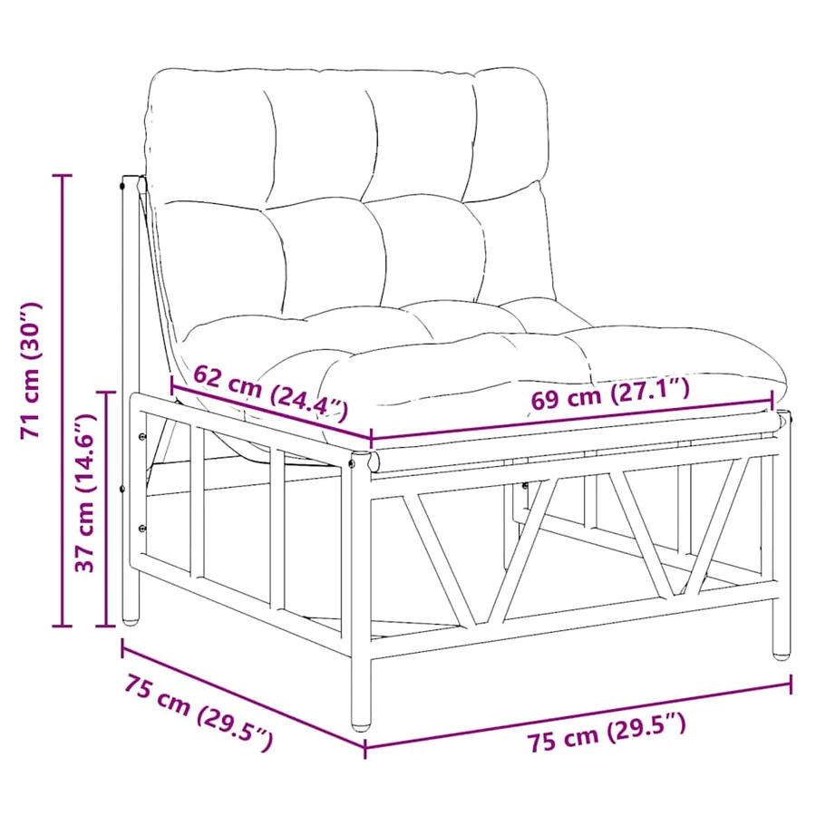 Sièges extérieurs avec coussin 2 pcs Gris clair Acier - 13