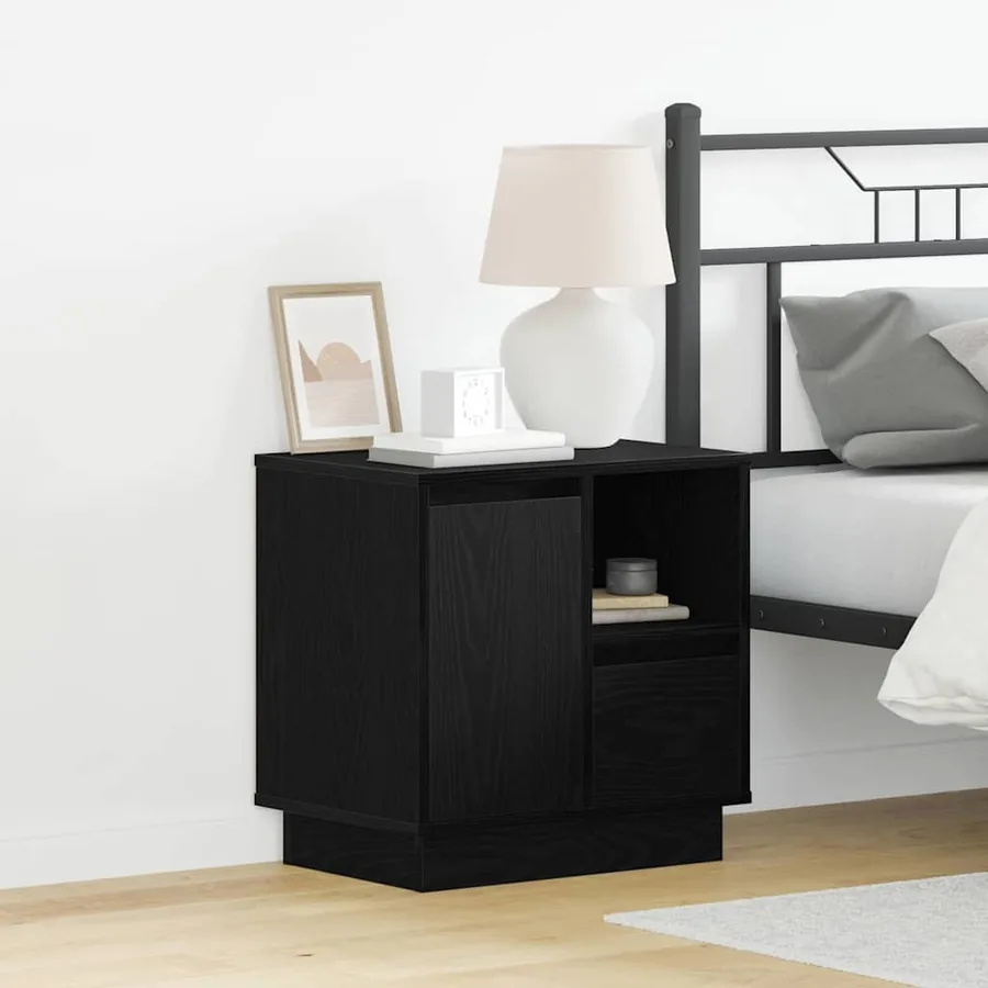 Cabinet de chevet 2 pcs Chêne noir 50 x 34,5 x 50 cm.