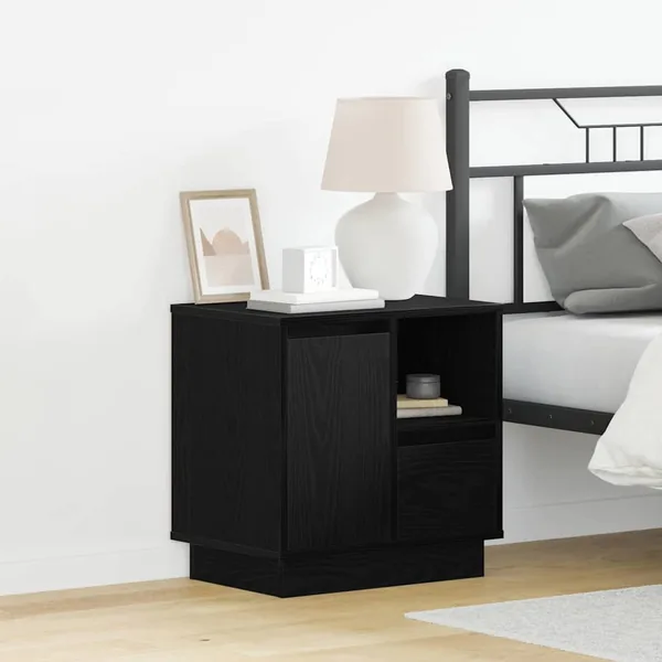 Cabinet de chevet 2 pcs Chêne noir 50 x 34,5 x 50 cm.