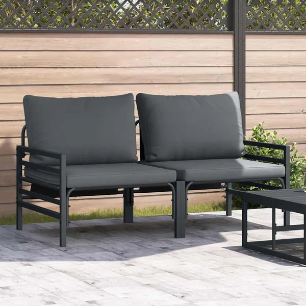 Mobilier de jardin 2 Pièce Anthracite 80 x 80 x 71 cm Acier
