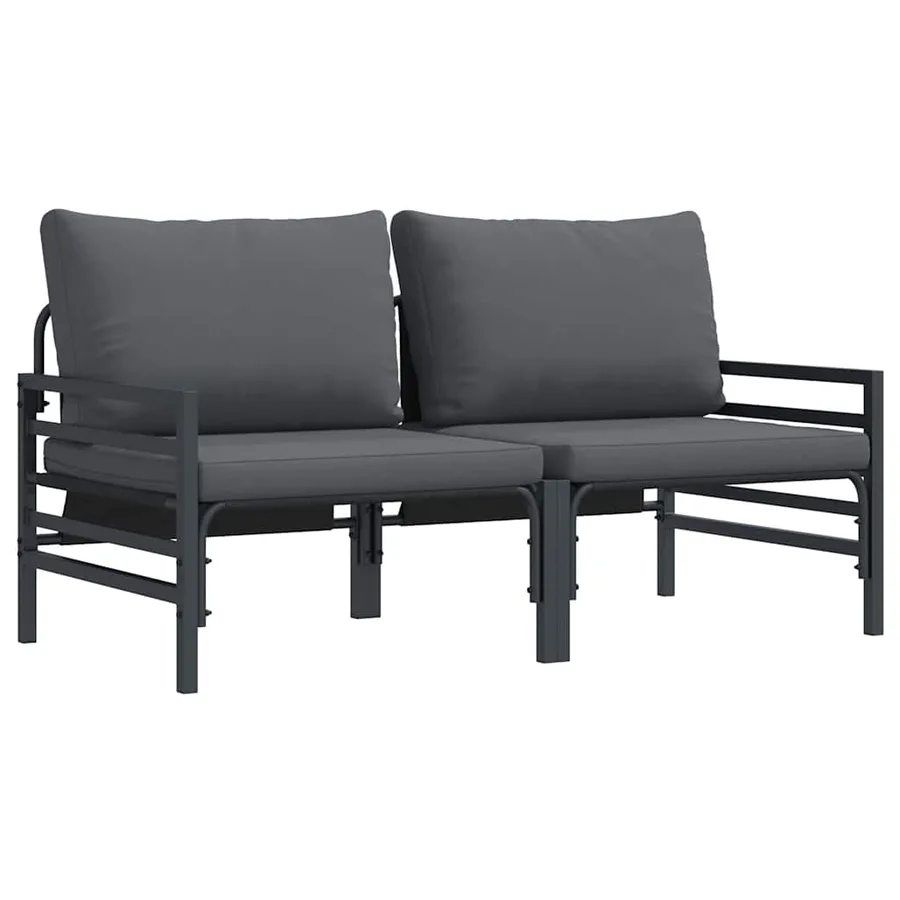 Mobilier de jardin 2 Pièce Anthracite 80 x 80 x 71 cm Acier - 2
