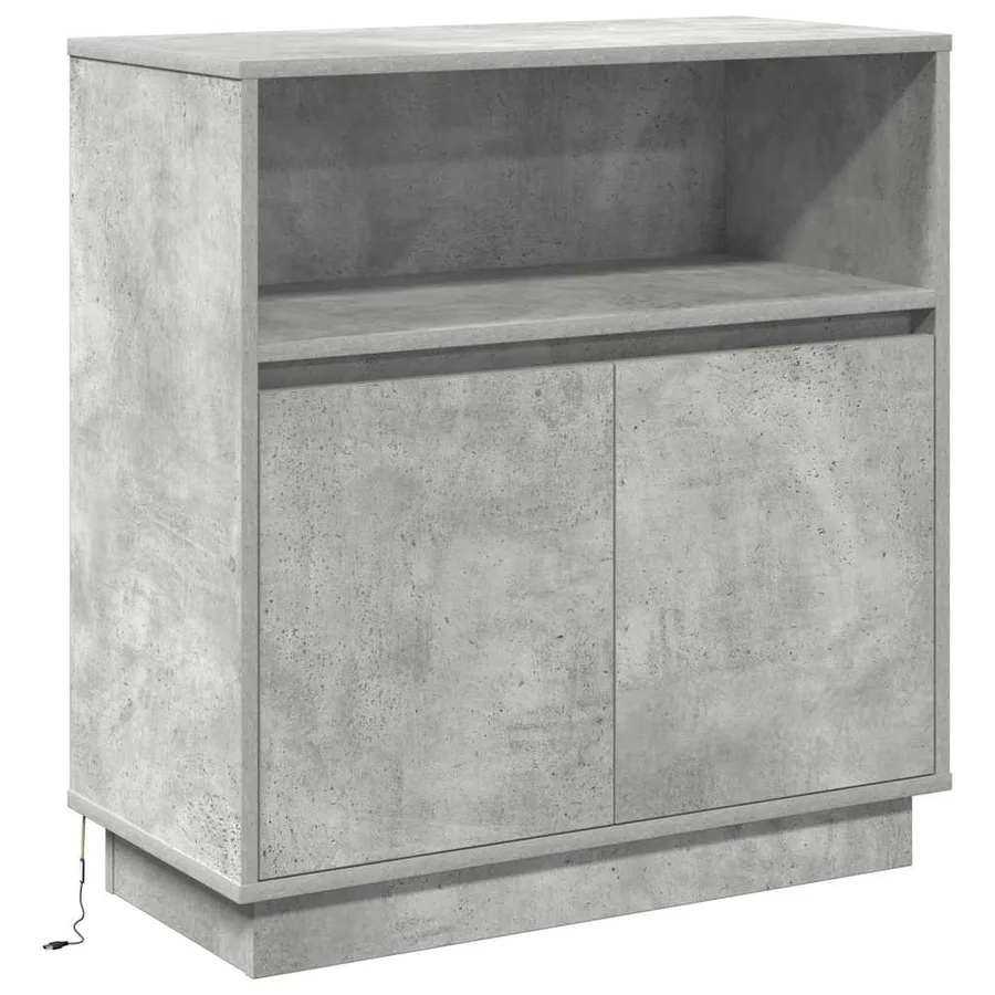 Buffet LED Gris béton 71 x 34,5 x 75 cm Bois d'ingénierie - 2