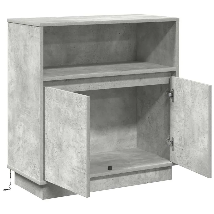 Buffet LED Gris béton 71 x 34,5 x 75 cm Bois d'ingénierie - 7