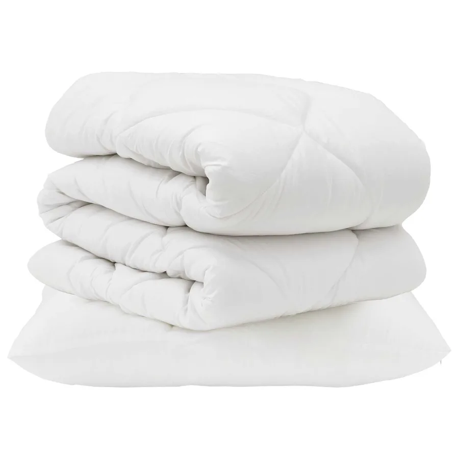 Ensemble de Duvet avec oreiller 2 pcs Blanc Microfibre - 2