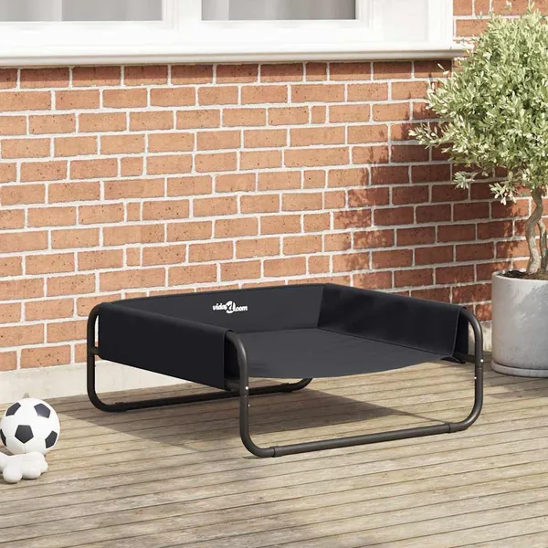 Lit pour Chien Noir 75 x 75 x 30 cm Acier