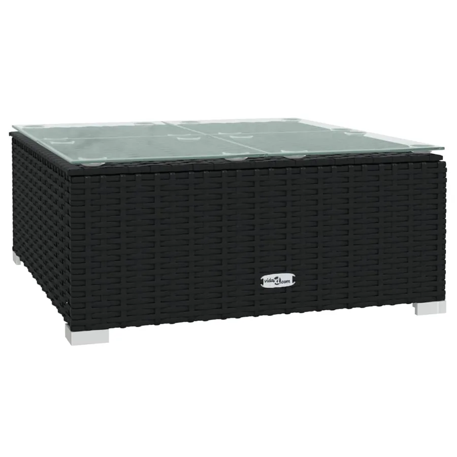 Salon de jardin 12 pcs avec coussins Noir Résine tressée - 5