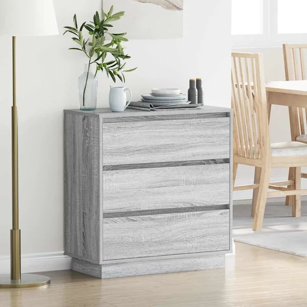 Cabinet de chevet Gris 71 x 34,5 x 75 cm Bois d'ingénierie