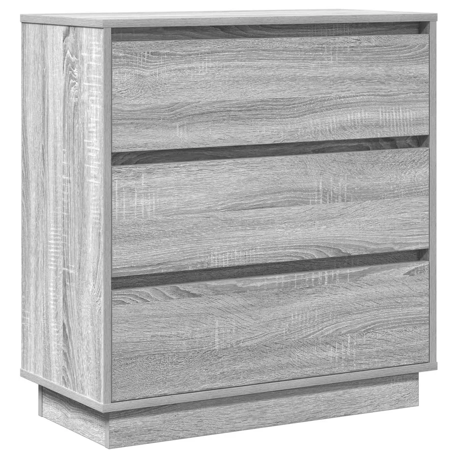 Cabinet de chevet Gris 71 x 34,5 x 75 cm Bois d'ingénierie - 2