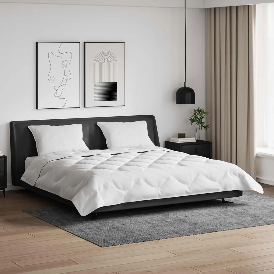 Couette avec oreiller 3 pcs Blanc Microfibre
