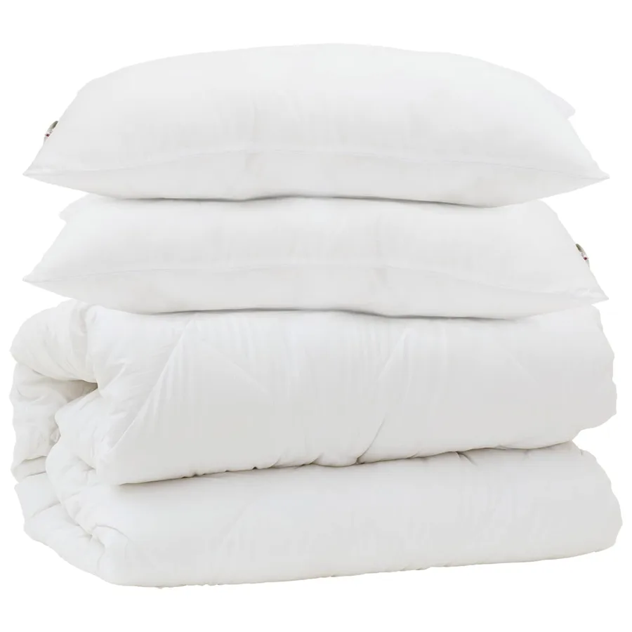 Couette avec oreiller 3 pcs Blanc Microfibre - 2