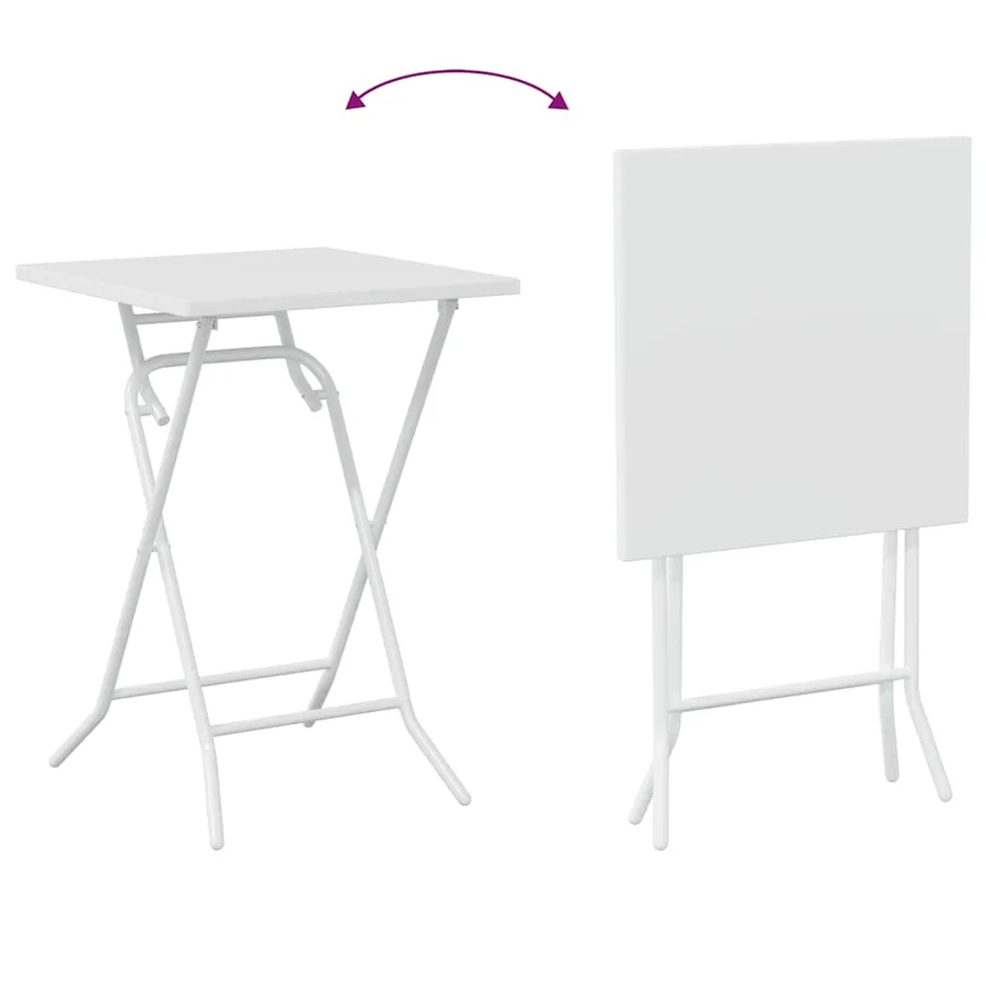 Ensemble bistro de jardin 3 pcs Blanc Acier - 12