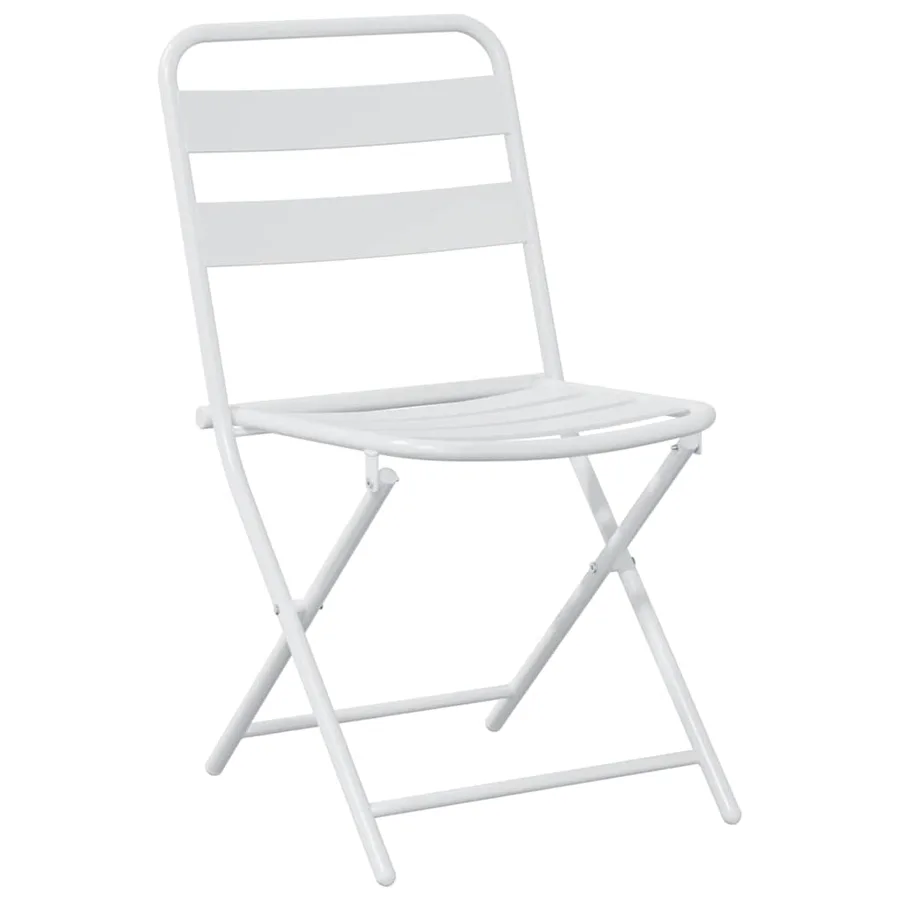 Ensemble bistro de jardin 3 pcs Blanc Acier - 5