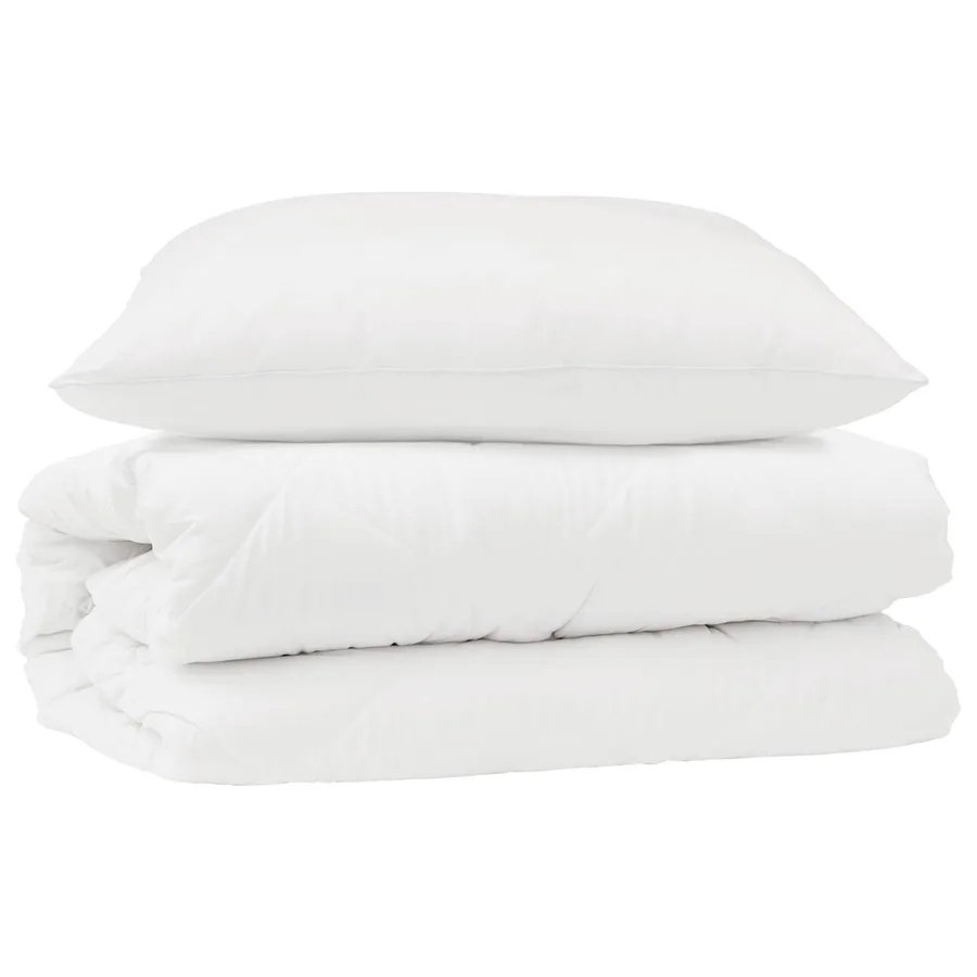 Ensemble de Duvet avec oreiller 2 pcs Blanc Microfibre - 2