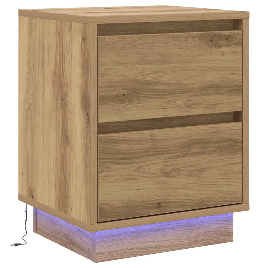 Cabinet de chevet Chêne artisanal 39 x 34,5 x 50 cm - 2