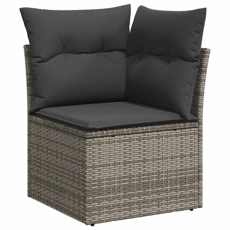 Ensemble de canapé de jardin 9 pcs Gris Poly rotin - 6