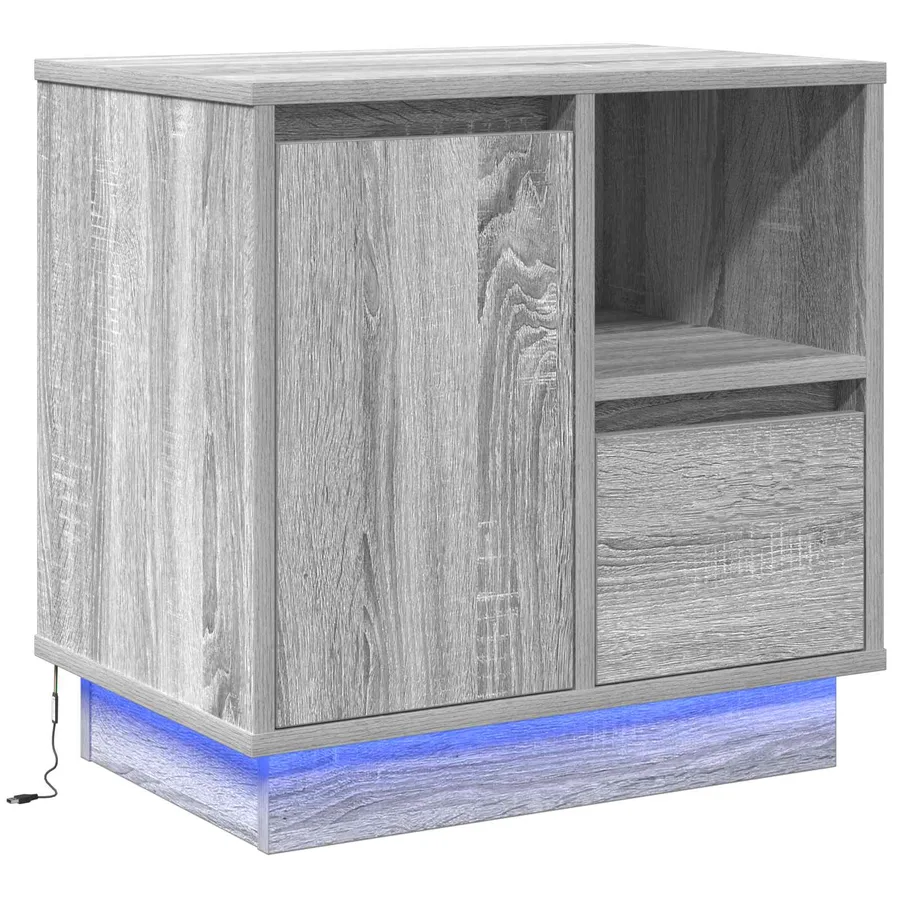 Cabinet de chevet Gris 50 x 34,5 x 50 cm. Bois d'ingénierie - 2