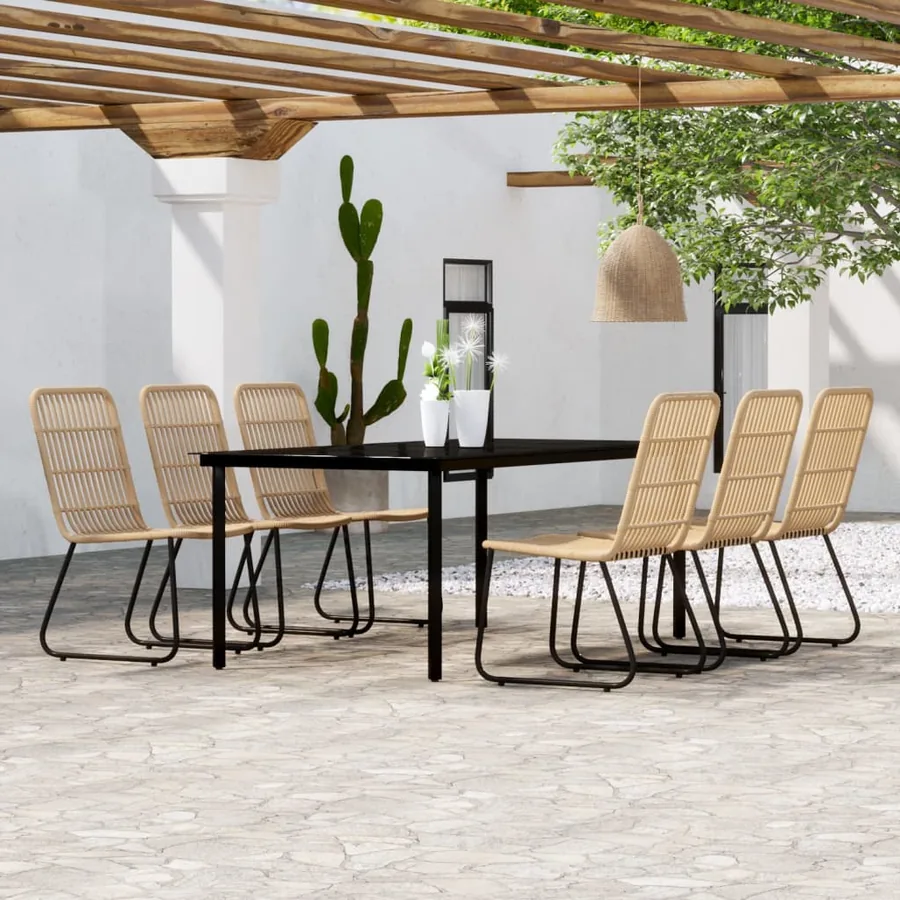 Ensemble à manger de jardin 7 pcs Chêne