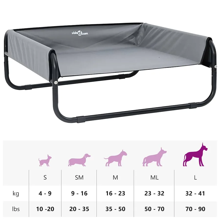 Lit pour Chien Gris clair 85 x 85 x 33 cm Acier - 12