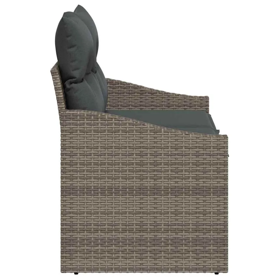 Canapé de jardin avec coussin 123 x 62 x 69 cm polyrotin - 5