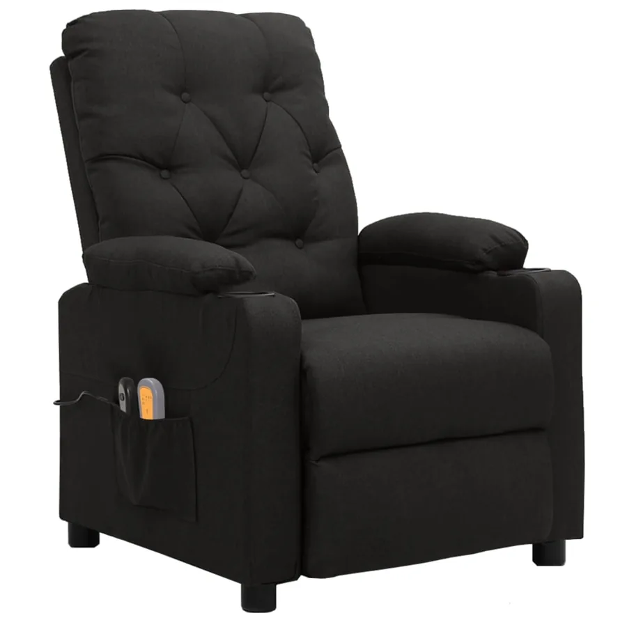 Fauteuil électrique de massage Noir Tissu - 2