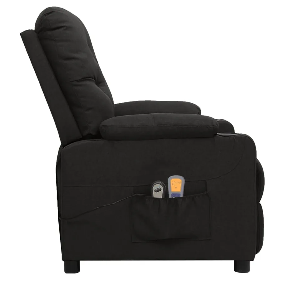 Fauteuil électrique de massage Noir Tissu - 4