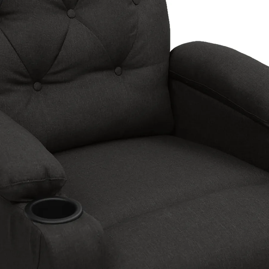 Fauteuil électrique de massage Noir Tissu - 8