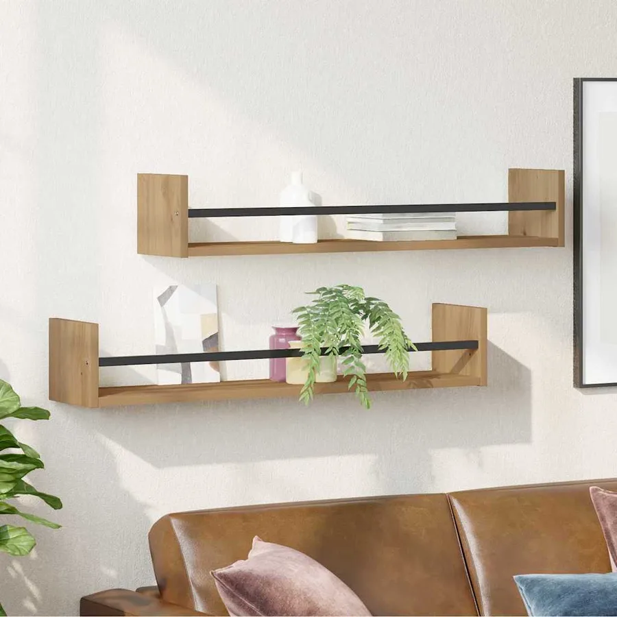 Étagère Murale Montage mural 2 pcs Chêne artisanal - 4