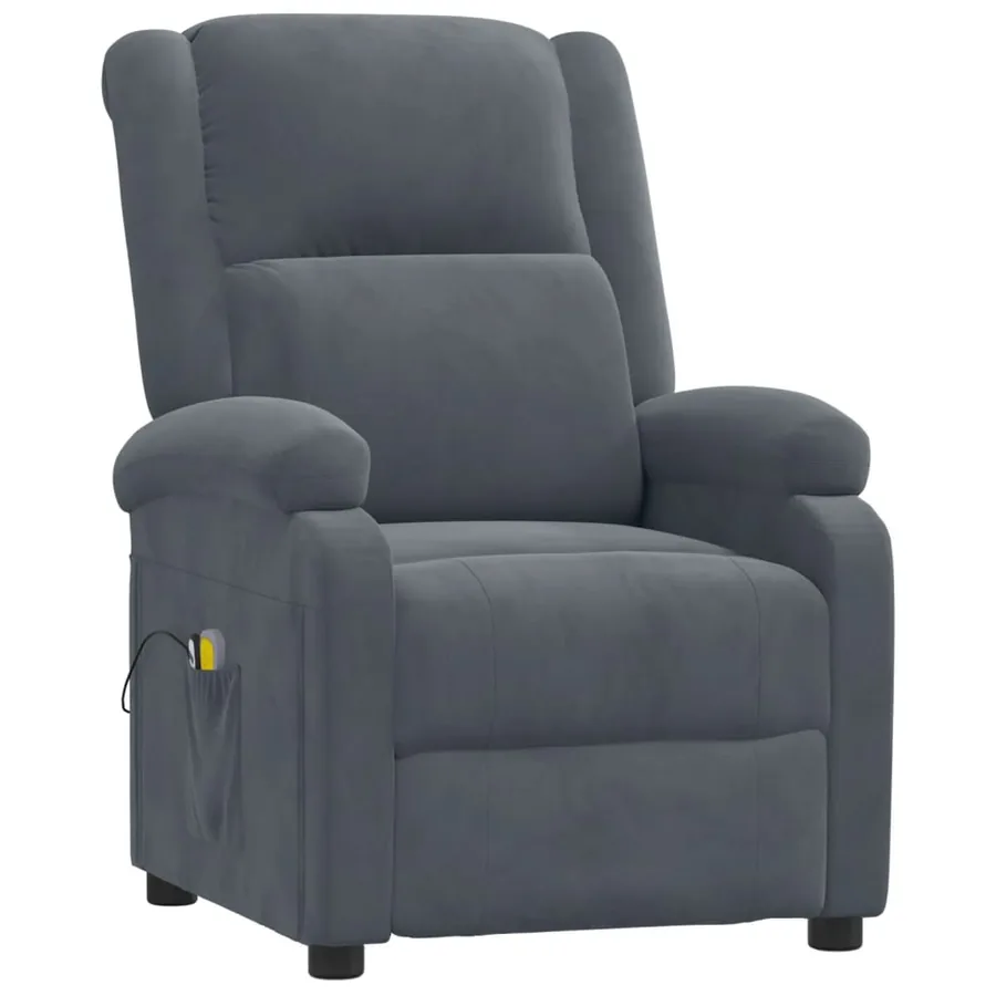 Fauteuil électrique de massage Gris foncé velours - 3