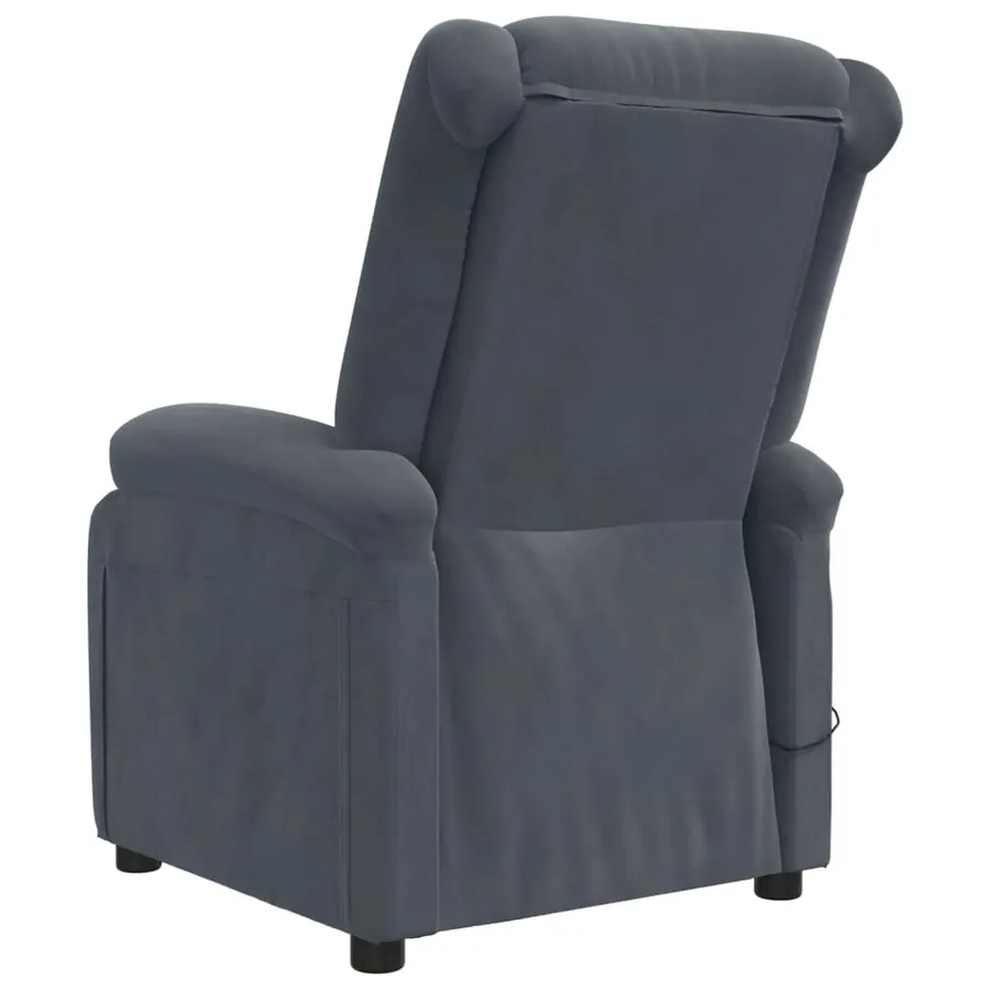 Fauteuil électrique de massage Gris foncé velours - 6