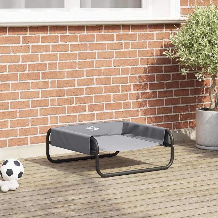 Lit pour Chien Gris clair 57 x 57 x 24 cm Acier