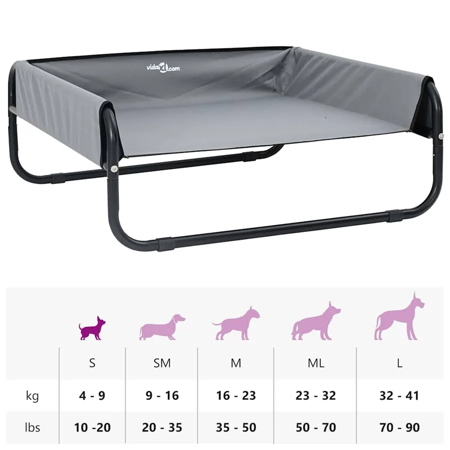 Lit pour Chien Gris clair 57 x 57 x 24 cm Acier - 12