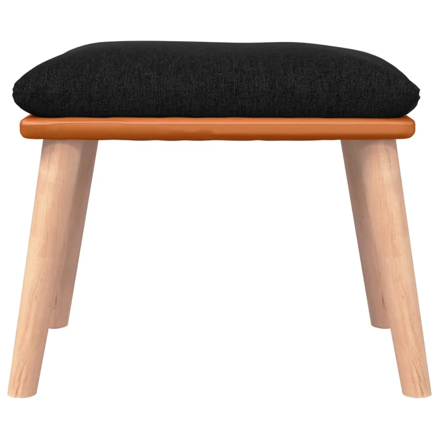 Chaise à bascule avec repose-pied Noir Tissu - 9