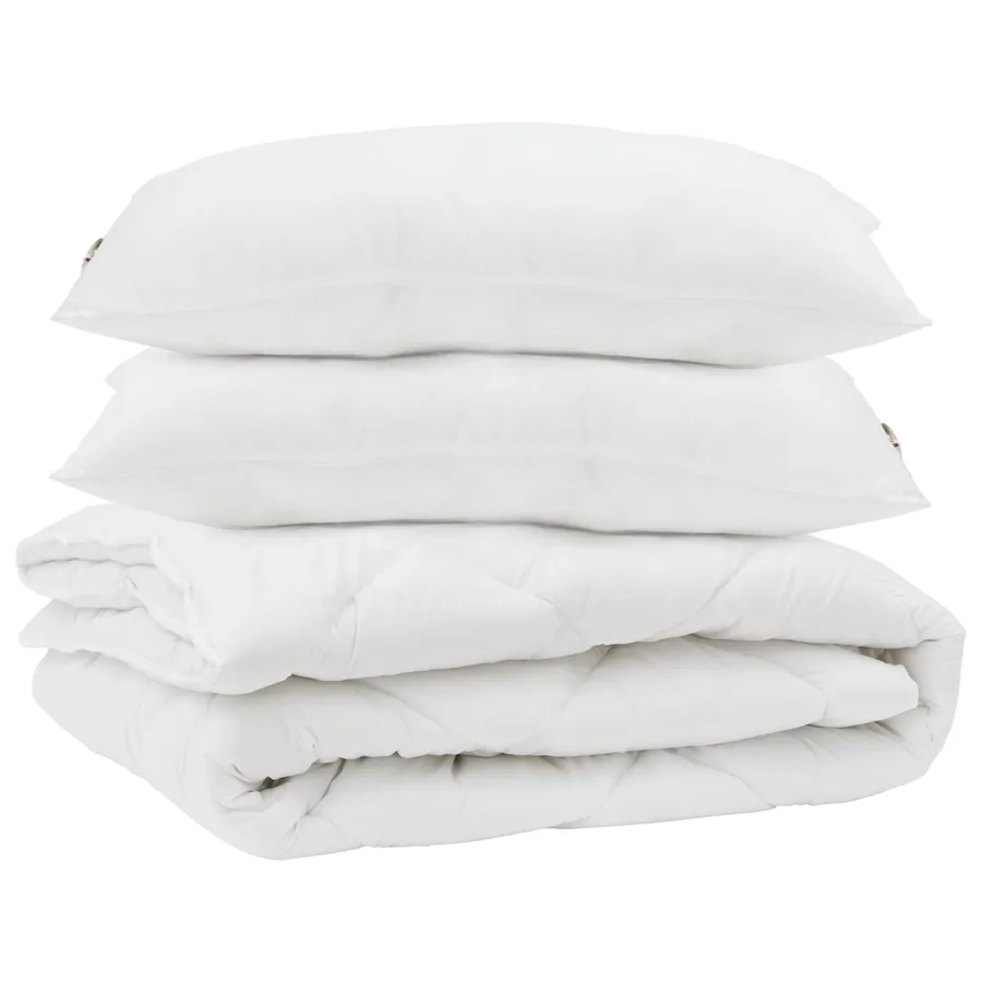 Couette avec oreiller 3 pcs Blanc Microfibre - 2