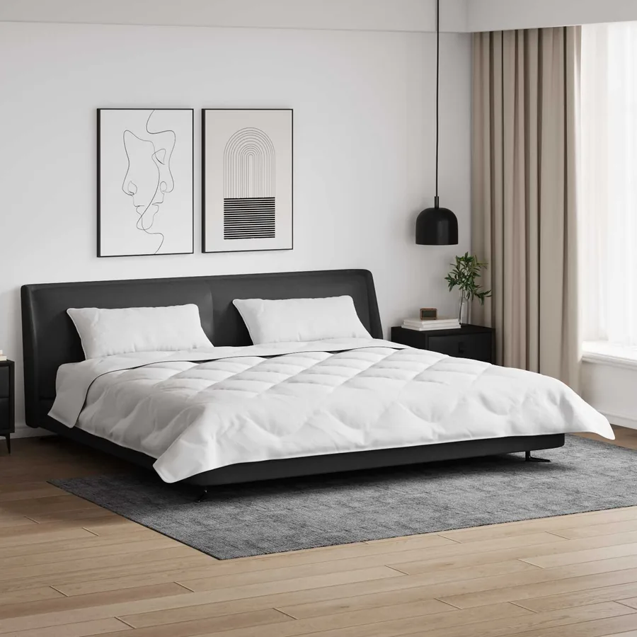 Duvet d'hiver avec oreiller 3 pcs Blanc Microfibre