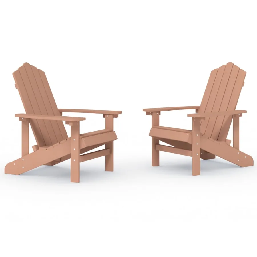 Chaises de jardin Adirondack lot de 2 PEHD Marron - 2