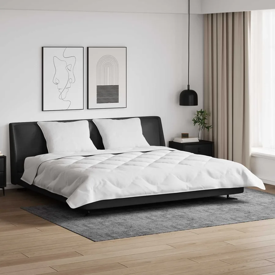 Duvet d'hiver avec oreiller 3 pcs Blanc Microfibre