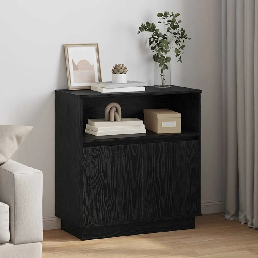 Buffet LED Chêne noir 71 x 34,5 x 75 cm Bois d'ingénierie