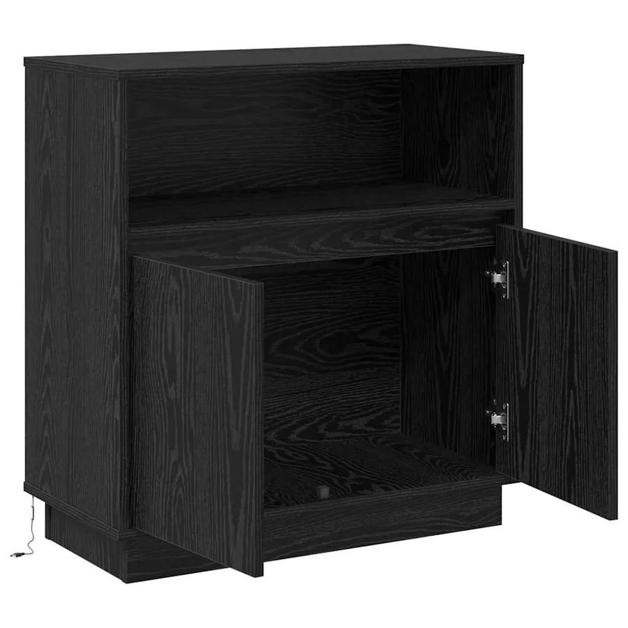 Buffet LED Chêne noir 71 x 34,5 x 75 cm Bois d'ingénierie - 7