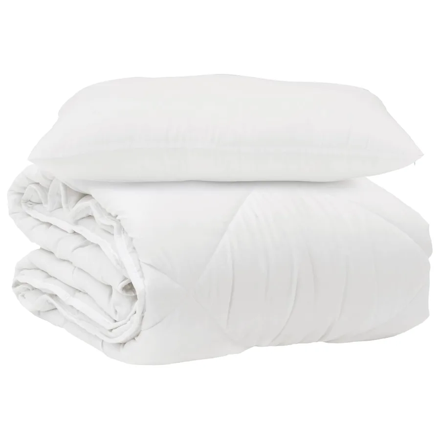 Couette avec oreiller 2 pcs Blanc Microfibre - 2